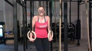 Amanda on the rings at The Foundry